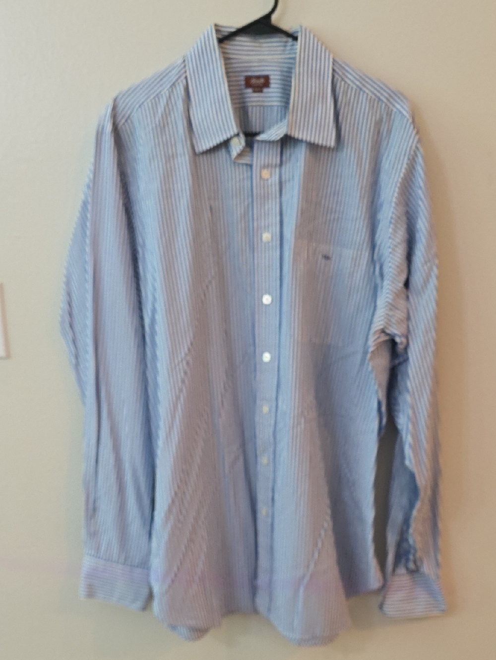 Hamilton Men's XL Blue Stripe Button-Down Dress Shirt